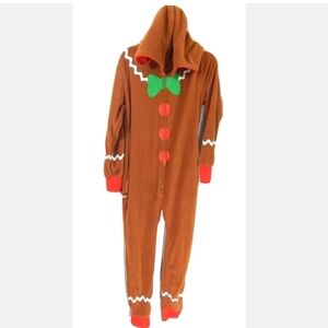 Tipsy Elves Gingerbread Man Hooded One Piece Pajamas